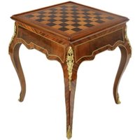 Casa Padrino Art Deco Spieltisch Schach / Backgammon Tisch Mahagoni Braun L 60 x B 60 x H 71 cm - Möbel Antik Stil Barock