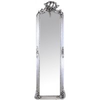 Casa Padrino Luxus Barock Wandspiegel Silber 175 x 55 cm - Massiv und Schwer - Antik Stil Spiegel