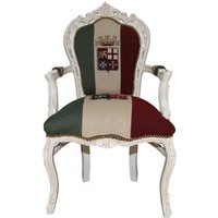 Casa Padrino Barock Esszimmer Stuhl mit Armlehnen Italien / Weià - Antik Stil