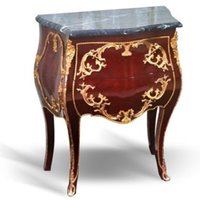 Casa Padrino Barock Kommode mit Marmorplatte Mahagonie Braun mit goldenen Metallapplikationen - Hotel Collection