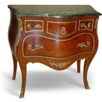 Casa Padrino Barock Kommode mit Marmorplatte Mahagoni Braun mit goldenen Metallapplikationen 80 cm - Hotel Collection