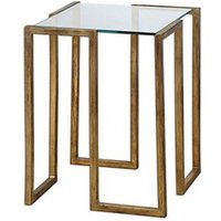 Casa Padrino Luxus Beistelltisch Messing Vincent Gold Finish / Glas 46 x 46 x H 66 cm - Hotel Collection