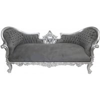 Casa Padrino Barock Sofa Vampire Grau/Silber - Limited Edition - Lounge Couch