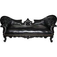 Casa Padrino Barock Sofa Vampire Schwarz/Schwarz - Limited Edition - Lounge Couch