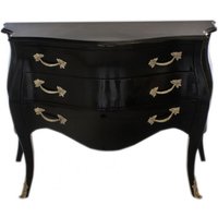 Casa Padrino Barock Kommode Schwarz - Handgefertigt aus Massivholz- Limited Edition