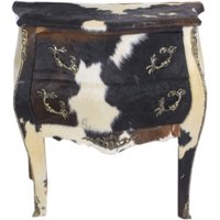 Casa Padrino Barock Kommode Kuhfell Schwarz / Weià 100 cm - Möbel Antik Stil