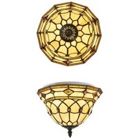 Casa Padrino Tiffany Deckenleuchte 25cm - Glas Mosaik Decken Lampe Leuchte