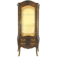 Casa Padrino Barock Vitrine Leopard - Vitrinenschrank - Möbel Wohnzimmer Schrank