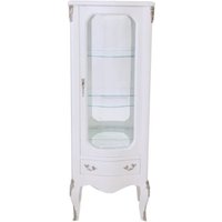 Casa Padrino Barock Vitrine Weià 130 cm - Vitrinenschrank - Wohnzimmerschrank