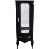 Casa Padrino Barock Vitrine Schwarz 130 cm - Vitrinenschrank - Wohnzimmerschrank