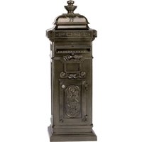 Casa Padrino Standbriefkasten Antik Jugendstil Bronzefarben Briefkasten Postkasten Mod4 - Säulenbriefkasten - schwere Ausführung!