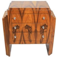 Casa Padrino Art Deco Kommode Mahagoni - Handgefertigt aus Massivholz - Nachtschrank Nachttisch Kommode
