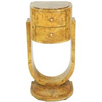 Casa Padrino Art Deco Schubladen Schrank Vogelaugenahorn - Handgefertigt aus Massivholz - Nachtschrank Nachttisch Kommode BW