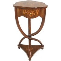 Casa Padrino Biedermeier Schubladen Schrank Mahagoni Intarsien - Handgefertigt aus Massivholz - Nachtschrank Nachttisch Kommode