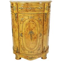 Casa Padrino Empire Kommoden Schrank mit Marmorplatte Vogelaugenahorn - Barock Möbel Kommode