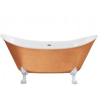 Casa Padrino Jugendstil Badewanne freistehend Kupfereffekt Modell He-Lyd 1730mm - Freistehende Retro Antik Badewanne Barock Stil