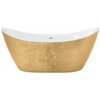 Casa Padrino Art Deco Badewanne freistehend Gold Modell He-Hyl 1730mm - Freistehende Retro Antik Jugendstil Badewanne