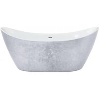 Casa Padrino Art Deco Badewanne freistehend Edelstahleffekt Modell He-Hyl 1730mm - Freistehende Retro Antik Jugendstil Badewanne