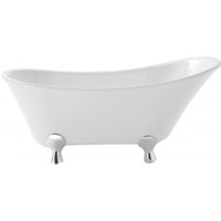 Casa Padrino Art Deco Badewanne freistehend WeiØ Modell He-Gra 1550mm - Freistehende Retro Antik Badewanne Barock Jugendstil