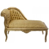 Casa Padrino Barock Kinder Chaiselongue Gold Muster / Gold - Tron Barock Möbel