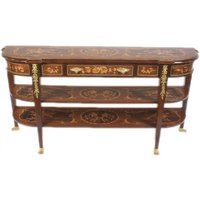 Casa Padrino Barock Sideboard TV Schrank Mahagoni Intarsien Fernsehschrank - Wohnzimmer Möbel