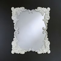 Casa Padrino Barock Wandspiegel Antik Stil Weià 92 x 110 cm - Barocker Spiegel AntikweiÃ