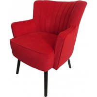 Casa Padrino Retro Salon Sessel Rot / Schwarz - Cocktailsessel 60er Jahre Stuhl