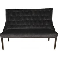 Casa Padrino Chesterfield Sitzbank / Sofa Schwarz Esszimmer Bank B 155 cm, H 108 cm, T 70 cm