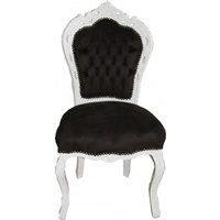Casa Padrino Barock Esszimmer Stuhl Schwarz / Weià - Möbel Antik Stil