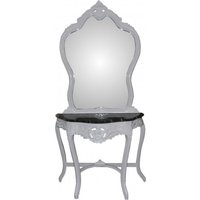 Casa Padrino Barock Spiegelkonsole mit Marmorplatte Weiss Mod2 - Antik Look
