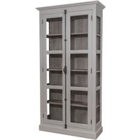 Casa Padrino Landhaus Vitrinen Schrank Küchenschrank 109 x H 210 cm- Esszimmer Schrank Wohnzimmer Antik Landhaus Stil