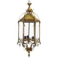 Casa Padrino Barock Hängeleuchte Messing Antik Stil Oxidiert - Restaurant - Hotel Lampe Leuchte Laterne