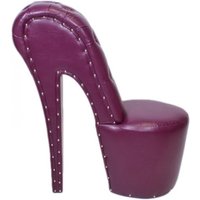 Casa Padrino High Heel Sessel mit Dekosteinen Lila Luxus Design - Designer Sessel - Club Möbel - Schuh Stuhl Sessel