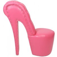 Casa Padrino High Heel Sessel mit Dekosteinen Rosa Luxus Design - Designer Sessel - Club Möbel - Schuh Stuhl Sessel