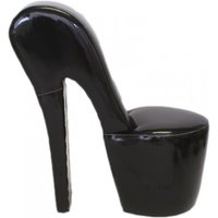 Casa Padrino High Heel Sessel Schwarz Lack Luxus Design - Designer Sessel - Club Möbel - Schuh Stuhl Sessel
