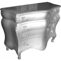 Casa Padrino Barock Kommode Silber B120 H94 cm - Handgefertigte Barock Möbel