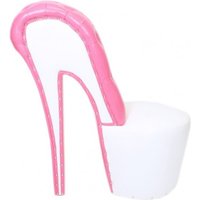 Casa Padrino High Heel Sessel mit Dekosteinen Weià / Rosa Luxus Design - Designer Sessel - Club Möbel - Schuh Stuhl Sessel