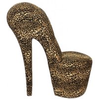 Casa Padrino High Heel Sessel Schuh Sessel mit Dekosteinen Leopard - Designer Sessel - Club Möbel Stuhl