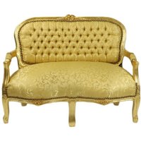 Casa Padrino Barock Kinder Sitzbank Gold Muster / Gold Antik Stil Kinder Sofa