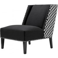 Casa Padrino Luxus Art Deco Sessel Schwarz / Weià - Jugendstil Belle Epoche - Luxury Collection