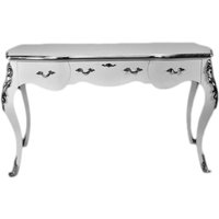 Casa Padrino Luxus Barock Sekretär Weià / Silber 150 cm - Schreibtisch Luxus Möbel
