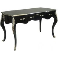 Casa Padrino Luxus Barock Sekretär Schwarz / Silber 150 cm - Schreibtisch Luxus Möbel