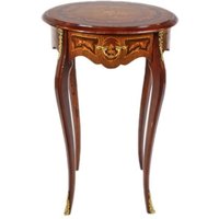 Casa Padrino Barock Beistelltisch Mahagoni Intarsien mit Schublade H70 x 50cm - Ludwig XVI Antik Stil Tisch - Möbel