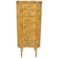 Casa Padrino Barock Kommode Vogelaugen Ahorn / Gold mit 7 Schubladen Oval - Antik Stil