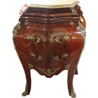 Casa Padrino Barock Kommode Mahagoni Braun mit cremefarbener Marmorplatte - Kommode