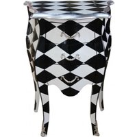 Casa Padrino Barock Kommode Karo H 73 cm B 52 cm - Nachttisch Schrank mit 3 Schubladen B!