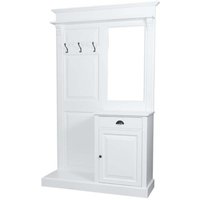 Casa Padrino Garderoben Schrank mit Spiegel und Schrankfach - Landhaus Stil Garderobe