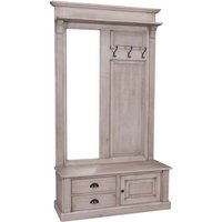 Casa Padrino Garderoben Schrank mit Spiegel, Schrankfach und Schubladen - Landhaus Stil Garderobe