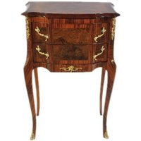 Casa Padrino Barock Kommode Mahagoni / Gold mit 2 Schubladen - Nachtschrank Antik Stil