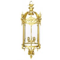 Casa Padrino Barock Hängeleuchte Gold Rund Deckenlaterne - Restaurant - Hotel Lampe Leuchte Laterne